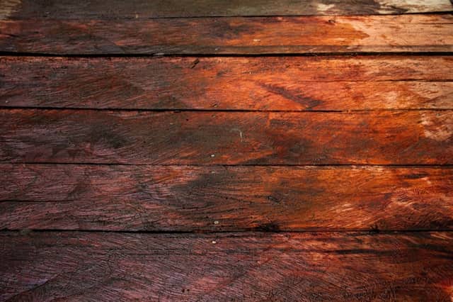 Wood surface showing water damage